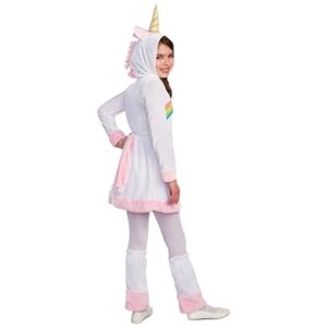 UNICORN Hooded velour dress and Boot covers Girls M 8/10 GIRLS New